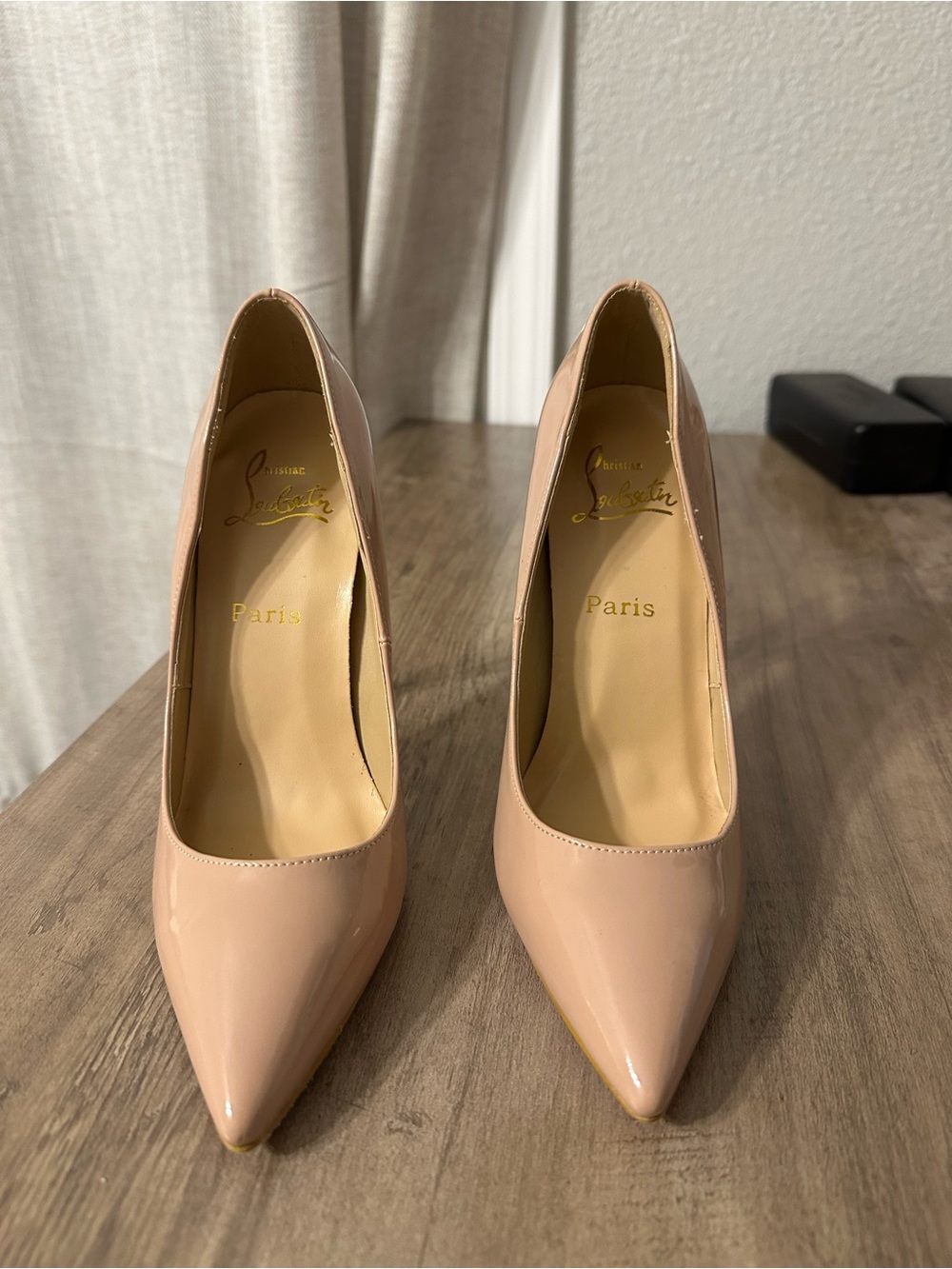 Christian Louboutin Blush Patent Pointed-Toe Pumps